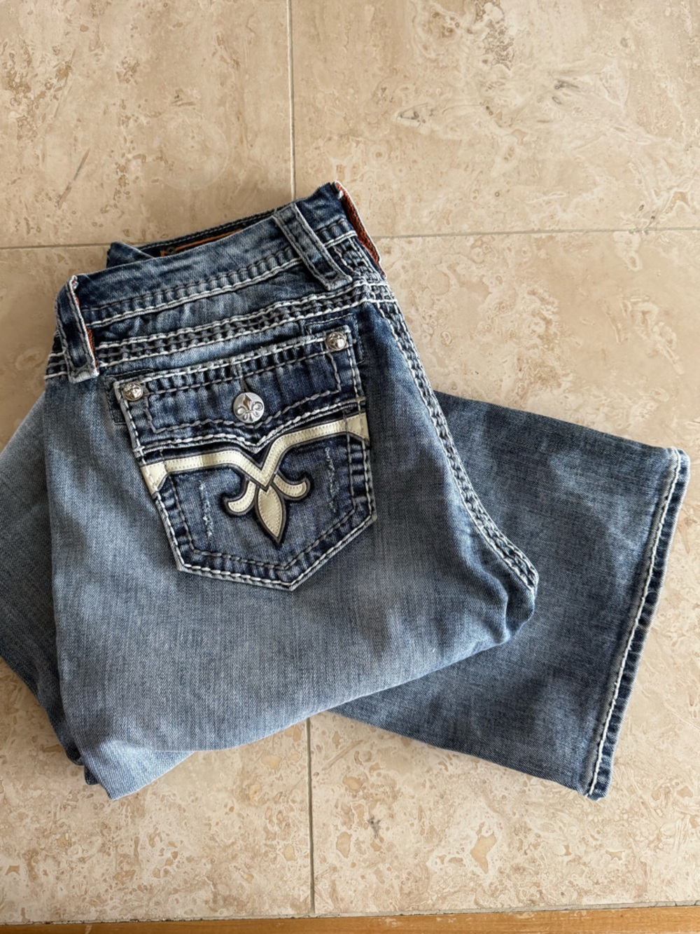 The Buckle Rock Revival Gabrielle Boot Stretch Denim Jean Size 30 - Picture 7 of 13